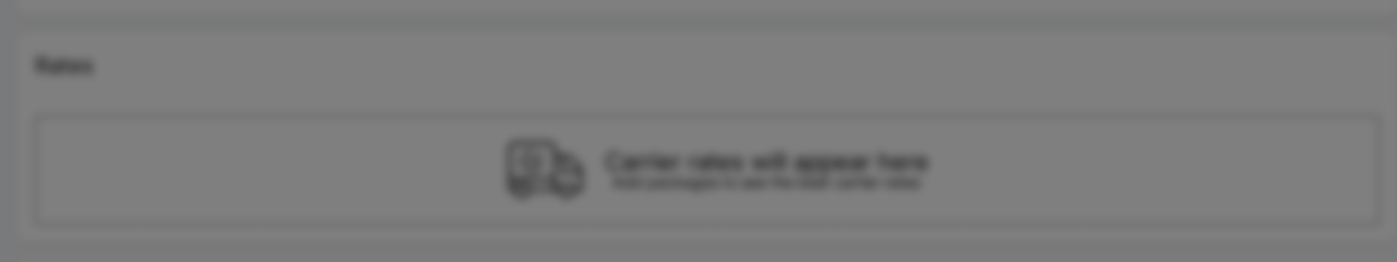 Kadima shipping rates section showing carrier rate results